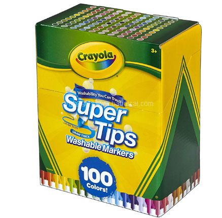 亚马逊海外购：Crayola 绘儿乐 Super Tips 可水洗水彩笔套装 100支，直邮含税到手￥118.85
