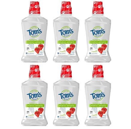 亚马逊海外购：Tom’s of Maine汤姆小屋儿童防蛀漱口水草莓味 473ml*6 件装，直邮含税到手￥179.45，折￥29.9/瓶