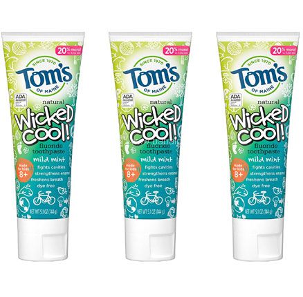 亚马逊海外购：Tom’s of Maine 汤姆小屋 儿童天然含氟防蛀牙膏 清爽薄荷味 144g*3支，直邮含税到手￥86.89，折￥29/支