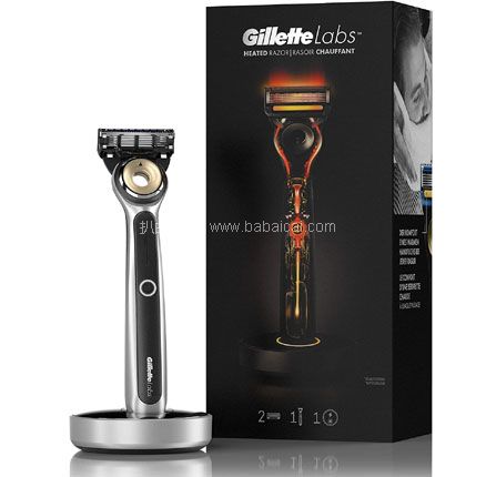 亚马逊海外购：GilletteLabs 吉列 Heated热感 男士SPA级手动剃须刀（1刀架+2刀头+无线充电底座），直邮含税到手￥612