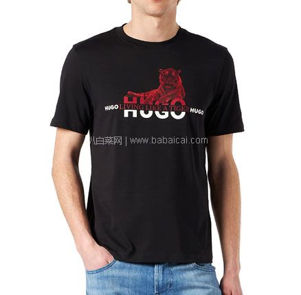 亚马逊海外购：HUGO Hugo Boss 雨果·博斯 Datertiger 男士老虎印花棉质短袖T恤，直邮含税到手￥280.61
