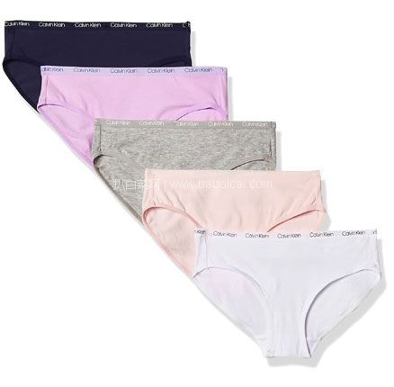 亚马逊海外购：Calvin Klein 卡尔文·克莱恩 女童棉质低腰内裤 5 条装 到手约￥111.93