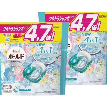 亚马逊海外购：日本花王4D洗衣凝珠 56个*2包 百合味/玫瑰味 到手价低至￥175.44