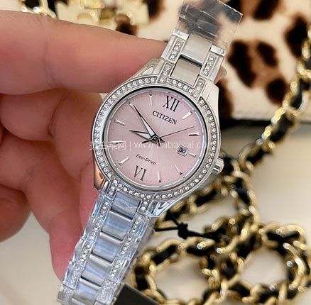 亚马逊海外购：Citizen 西铁城  女士 Silhouette Crystal 宝石镶嵌光动能钢带手表，含税直邮到手新低￥1030.84