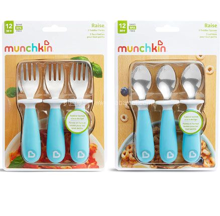 亚马逊海外购：美国 Munchkin 满趣健 幼儿叉子勺子 蓝色 6只装  凑满免费直邮含税到手￥64.38