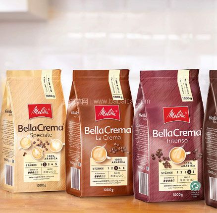 Melitta 美乐家 Bella Crema 中度烘焙 100%阿拉比卡咖啡豆 1000g，直邮含税到手新低￥122元