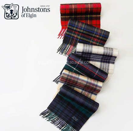 亚马逊海外购：苏格兰 Johnstons of Elgin 100%羊绒围巾，直邮含税到手￥458.41