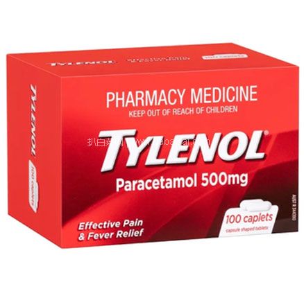 澳洲Pharmacy Online中文官网：Tylenol 泰诺 扑热息痛片 退烧止痛 500mg 100片 特价AU$12.95（约￥60）