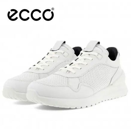 ECCO  爱步 Asitr Lite雅跃轻巧系列 男士真皮休闲鞋，白色44码，直邮含税到手￥603.96