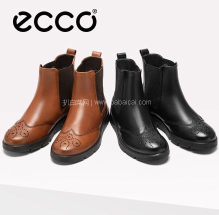 亚马逊海外购：ECCO 爱步 Bella贝拉 布洛克短靴瘦瘦靴，免费直邮含税到手￥631.53