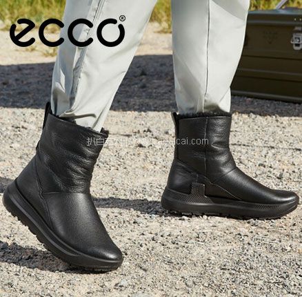 亚马逊海外购：ECCO 爱步 Solice系列 女士  牦牛皮 羊毛内衬保暖短筒靴，直邮含税到手￥618.02