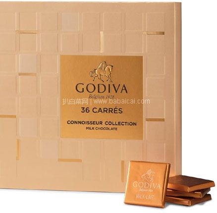 亚马逊海外购：专柜同款，GODIVA 歌帝梵 经典系列牛奶巧克力礼盒 36片装/190g，含税直邮到手￥163.67