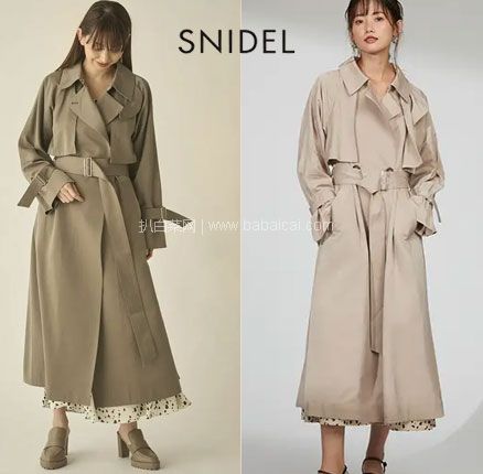 Snidel 女士 经典时尚光泽面系带斗篷风衣外套 ，直邮含税到手新低￥632.35