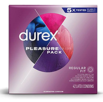 0税费！Durex 杜蕾斯 欢愉避孕套套装 42只装 ，免费直邮到手￥104元（折合￥2.48元/只）