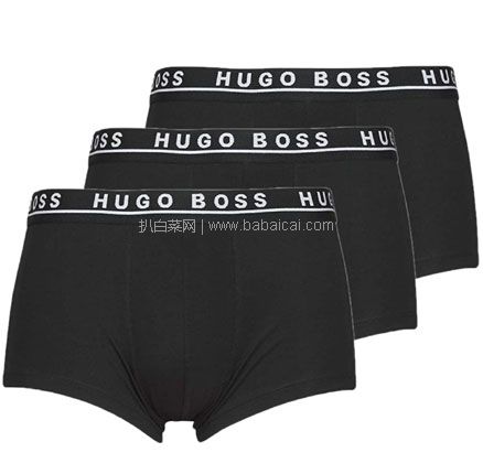 BOSS Hugo Boss 雨果·博斯 男士弹力棉平角内裤3条装，直邮含税到手￥175.64