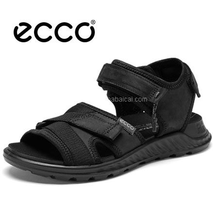黑色UK3.5码好价，ECCO 爱步 Exowrap 女士 户外魔术贴厚度增高凉鞋，直邮含税到手￥475.82