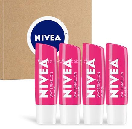Nivea 妮维雅 西瓜有色润唇膏 4.8g*4支装，直邮含税到手￥60.55