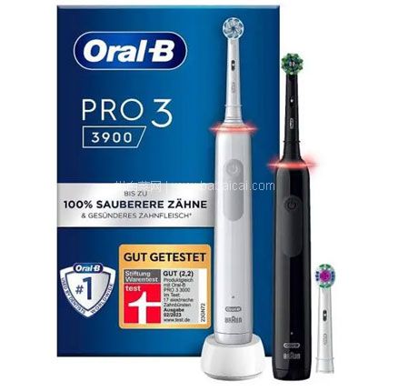 Oral-B 欧乐B Pro 3 3900 电动牙刷2支装，直邮含税到手￥495.45，折合￥247.72/支