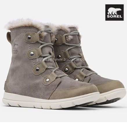 Sorel 北极熊 Joan 女士防水防滑雪地靴，灰色37码，直邮含税到手￥437.49