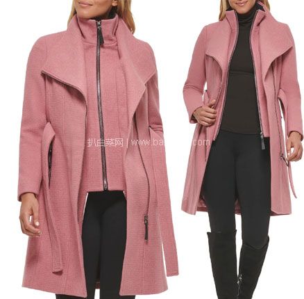 Calvin Klein 卡尔文·克莱恩 女士中长款羊毛混纺毛呢大衣，含税直邮到手￥1188.42