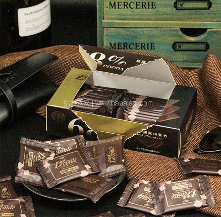 金帝 极限68%纯黑巧克力薄片 100g*2盒 双重优惠后￥19.9元包邮