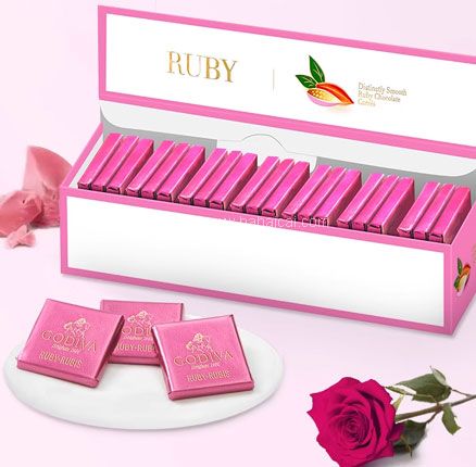 临期低价，GODIVA 歌帝梵 RUBY系列红宝石粉色巧克力 21片 券后史低￥69元包邮
