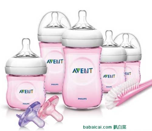 AVENT 新安怡 新生儿奶瓶套装(奶瓶/安抚奶嘴/奶瓶刷),原价,现2色均6.4折降至.99史低