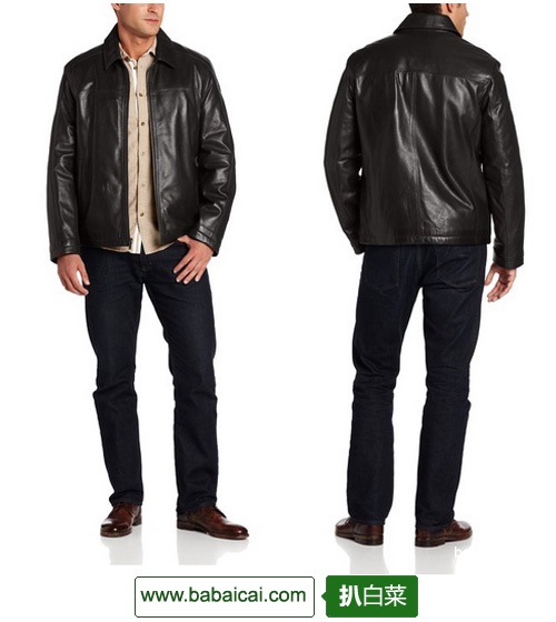 惊爆!2014年新品 可汗 Cole Haan 男士 纯羊羔皮 机车 皮夹克原价5 现9.5 金盒特价仅1天