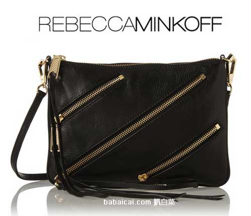 Rebecca Minkoff 瑞贝卡明可夫 女士真皮拉链斜挎包(原价5.00,现.99),公码7折后实付.99