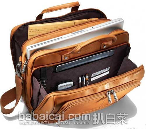 Samsonite Colombian 新秀丽 男款 16英寸全皮公文包,原价0,现3.2折7.77, 新低