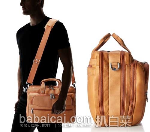 Samsonite Colombian 新秀丽 男款 16英寸全皮公文包,原价0,现3.2折7.77, 新低