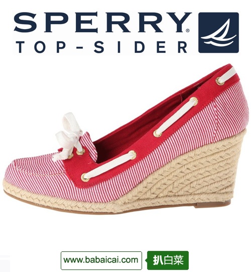 Sperry Top-Sider Clarens 女式帆布坡跟船鞋$27