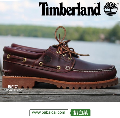 Timberland天木兰 经典3眼 男士船鞋（原价$125，现5.6折）$70.6，还可满百再8折