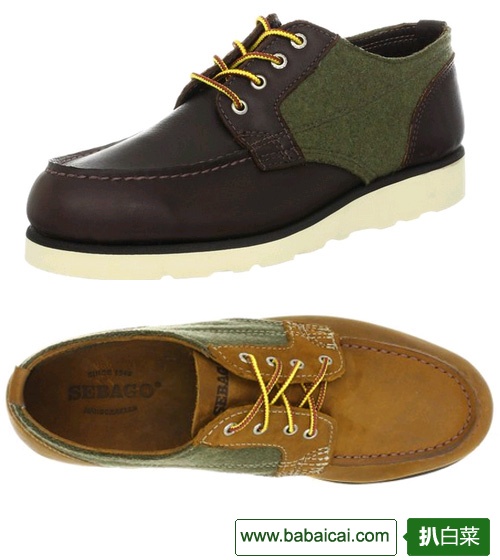Sebago Stockton 男士羊毛拼接皮鞋.5+.11