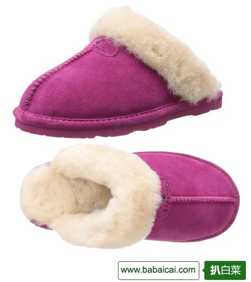 BEARPAW 熊掌女士羊毛拖鞋原价$50 特价$28.96 凑单8折$23.17 历史新低