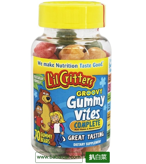 适合凑单:L'il Critters 小熊糖维生素D 190粒 .95