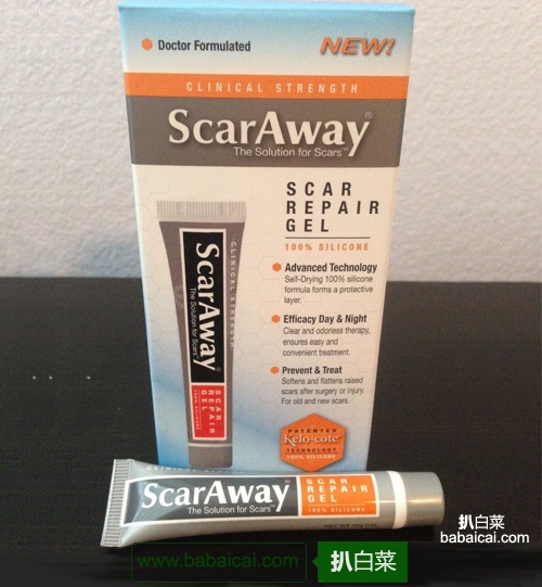 ScarAway 疤痕修复膏 20g装 原价$42.99，现$24.99，S&S后历史低价$23.74，到手￥160
