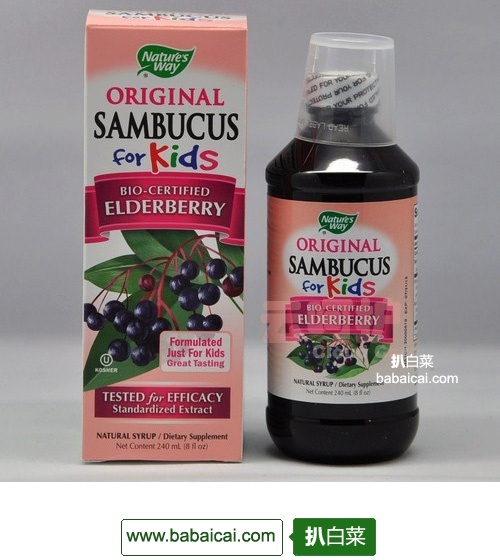 销量第一，提高免疫力！Nature’s Way 接骨木精华儿童糖浆 240ml $15.95