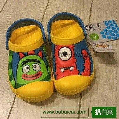 潮孩必备！Crocs卡骆驰嘎巴宝宝卡通儿童洞洞鞋/沙滩凉鞋特价$14.99 到手约130元-附6pm教程