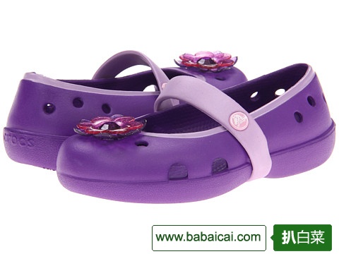 断码白菜！卡骆驰Crocs Keeley女童花朵凉鞋/洞洞鞋特价$16.99 免境内运费！