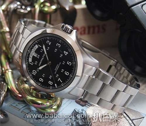 Hamilton 汉米尔顿 H64455133 男士卡其野战系列防水机械表，原价$595，现6.3折$373.26