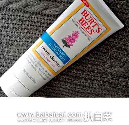 Burt’s bees 小蜜蜂 Intense Hydration水之初赋活补水卸妆洗面奶170g (原价$9.99，现$6.99)，下单85折后实付$5.94