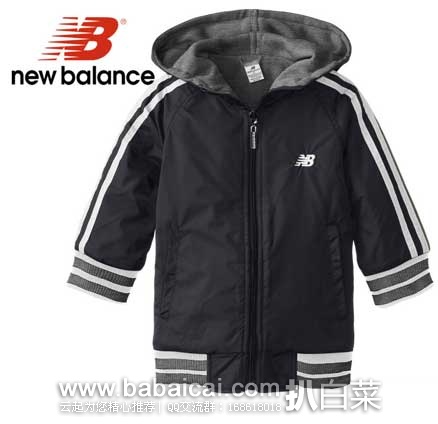 New Balance 新百伦 正反两面可穿 儿童连帽抓绒外套 原价$34，现3折售价$10.2