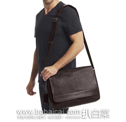 历史新低价！！Kenneth Cole 男士 经典款哥伦比亚皮革公文包（原价$460，现售价$96.99）， 公码8折后实付$77.59