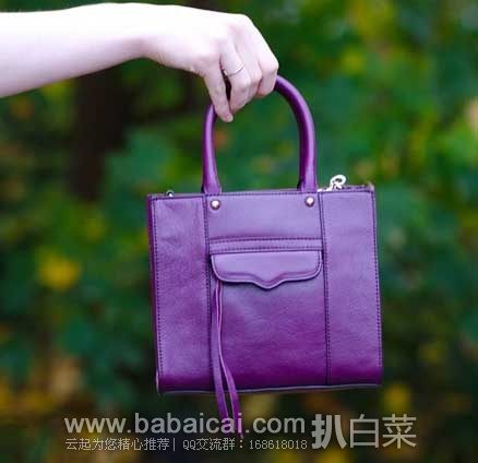 Rebecca Minkoff 瑞贝卡 女士 Mab Tote Mini全牛皮经典斜挎包(原价$195，现$130.53)，公码8折后实付$104.42