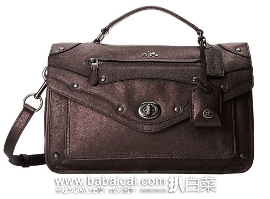 6pm：COACH 蔻驰 Metallic Leather金属光泽真皮单肩包 限量版 原价$525 现新低$262.99