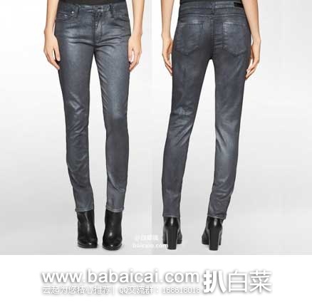 Calvin Klein 女士 纯棉修身直筒剪裁牛仔裤 原价$98，现2.5折售价$24.42