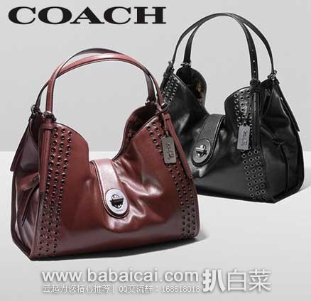 6PM：COACH 蔻驰 Madison 女士 真皮铆钉单肩包 原价$598，现售价$239.99