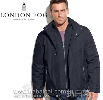 London Fog 伦敦雾 Canaan Hipster 男士防风立领外套 原价$175，现4色均2.8折售价$49.67
