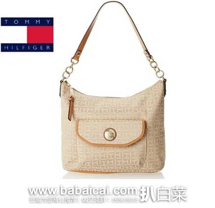 TOMMY HILFIGER 汤米希尔费格 女士经典的TH印花图案单肩包 原价$98，现3.1折售价$31.19